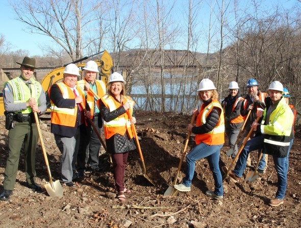 MDC breaking ground at Jerome Access on the Gasconade River