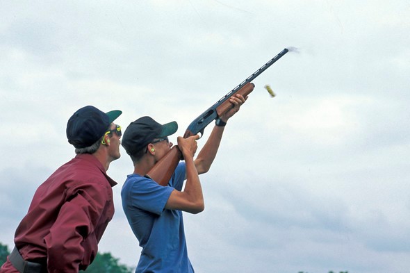 Father and son shotgun shooting