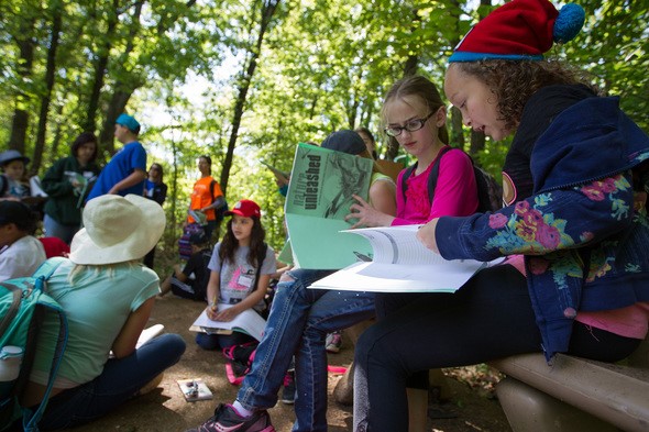 Students participating in an outdoor Discover Nature Schools program 