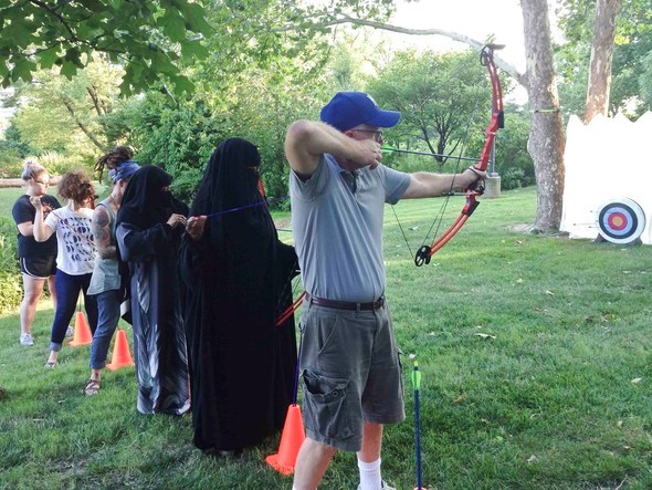 Participants learn archery