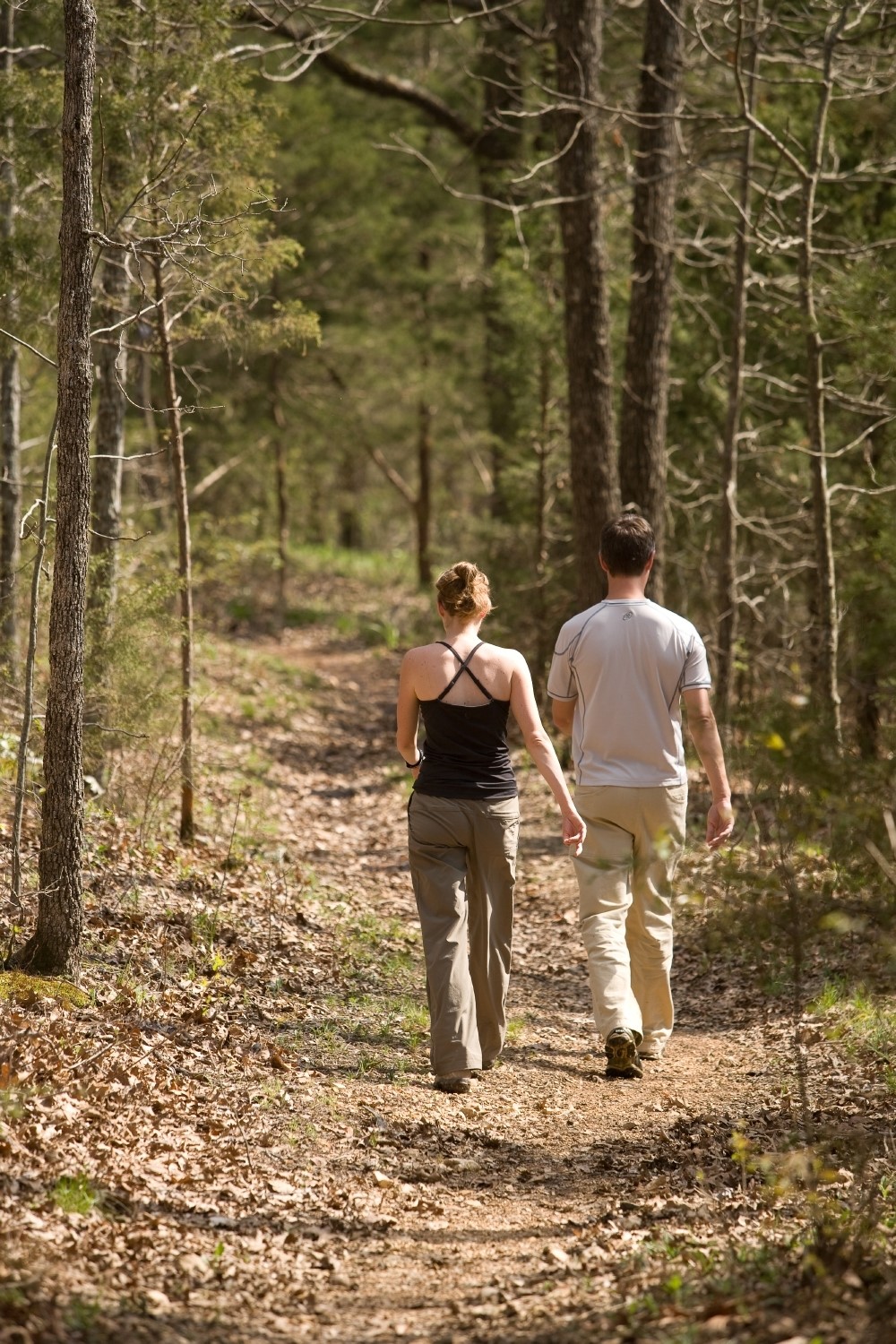 A couple goes hiking