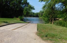 Boat ramp to Gasconade River at Rollins Ferry Access, Osage County, Missouri
