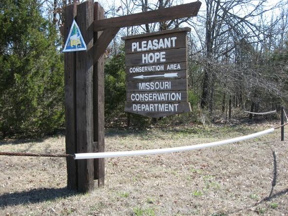 Pleasant Hope Conservation Area sign