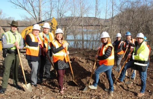 MDC breaking ground at Jerome Access on the Gasconade River