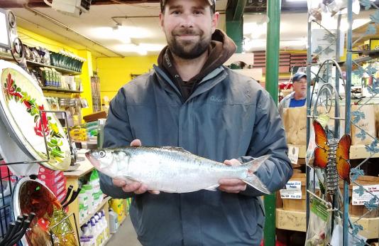 Ben Faulkenberry with his 2017 state-record skipjack herring