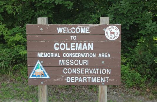 Coleman Memorial Conservation Area sign