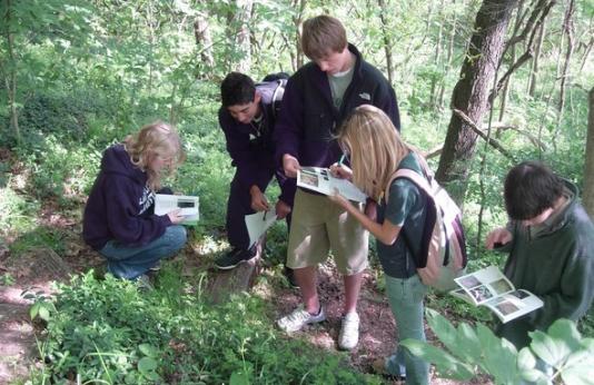 High school students participate in an outdoors class through MDC's Discover Nature Schools program.