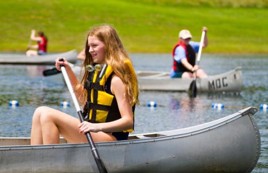 Canoeing at Discover Nature Girls Camp