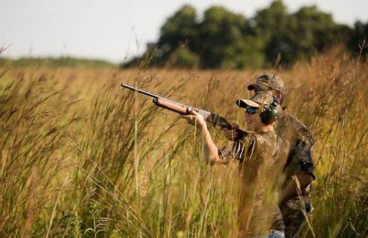 youth dove hunting with mentor