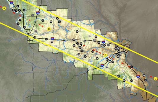 Eclipse Path Over MDC Conservation Areas